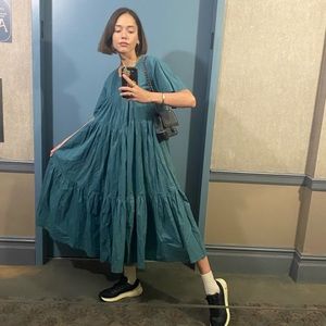Cool girl original summer dress. Local Brooklyn designer. Teal! 1 size